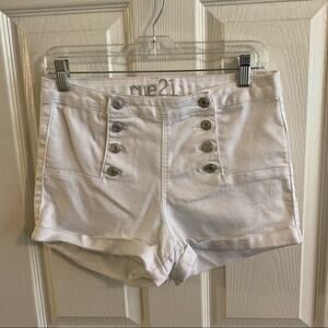 Rue21 High Waisted White Button Sailor Shorts Juniors Size 7 / Women's Size 8